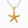 Colar Estrela do Mar em Pérola Sintética e Aço Inoxidável