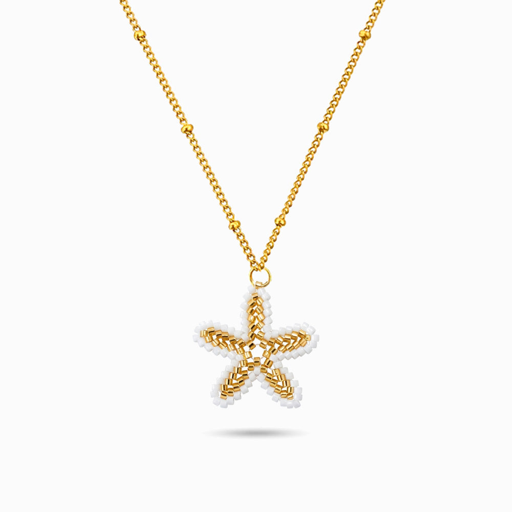 Colar Estrela do Mar Miyuki em Aço Inoxidável