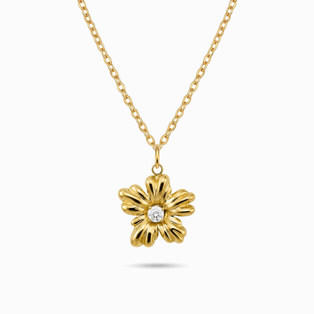 Colar Flor em Aço Inoxidável