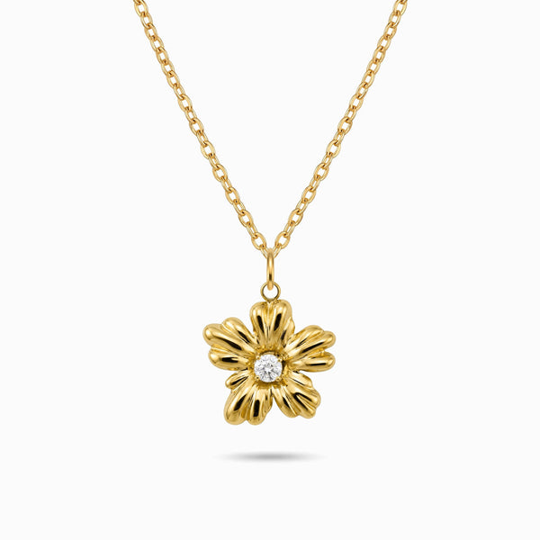 Colar Flor em Aço Inoxidável
