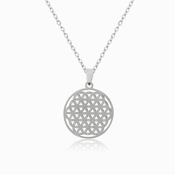 Colar Flor da Vida CL1041 - Aço Inox Prateado