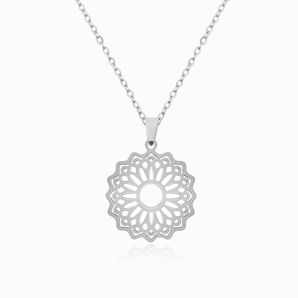 Colar Flor da Vida CL1290 - Aço Inox Prateado