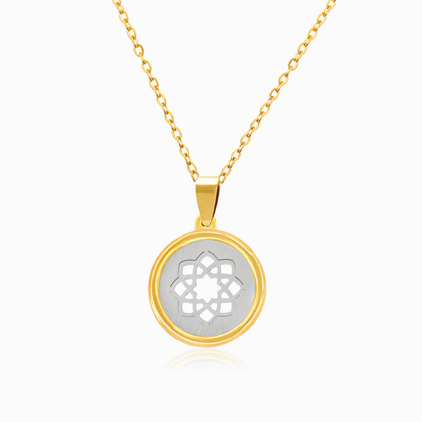 Colar Flor de Lótus CL1258 - Aço Inox Dourado