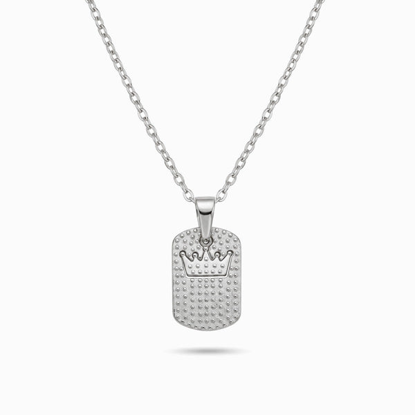 Colar Medalha com Coroa CL0660P-MBE010 - Aço Inox
