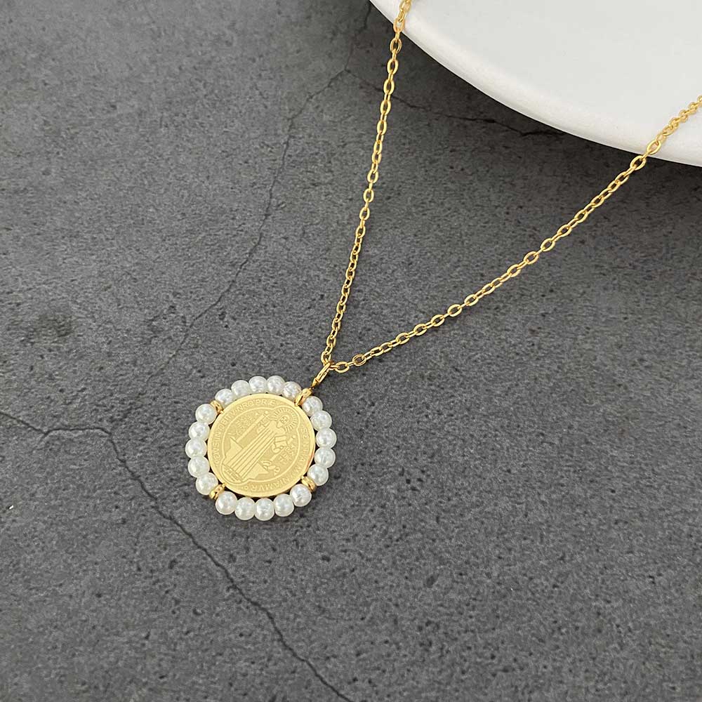 Colar Santo CL1090 - Aço Inox com Pérola Sintética