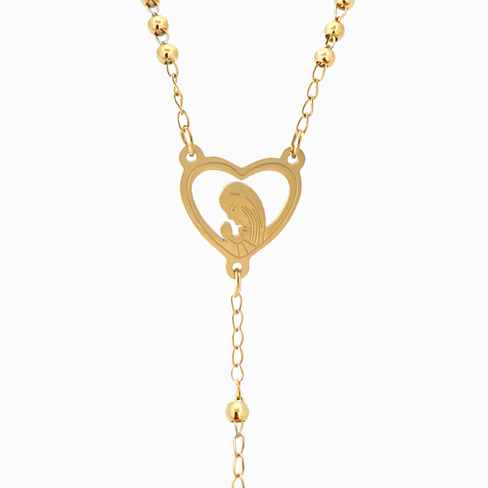 Colar Terço CL1957 - Aço Inox Dourado