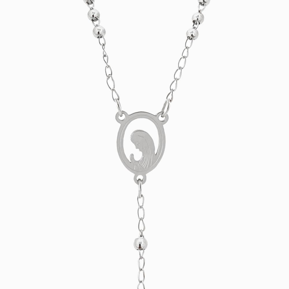 Colar Terço CL1958 - Aço Inox Prateado