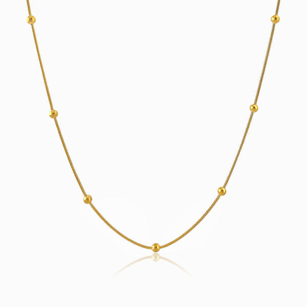 Colar com Bolinhas CL2024 - Aço Inox Dourado