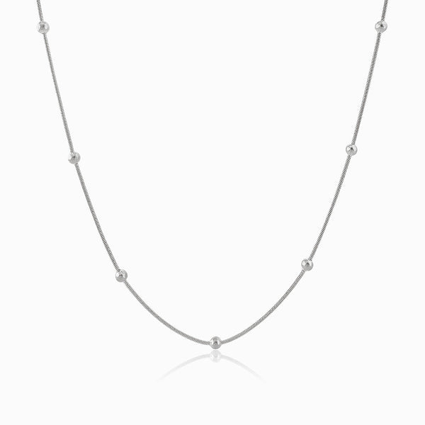 Colar com Bolinhas CL2024 - Aço Inox Prateado