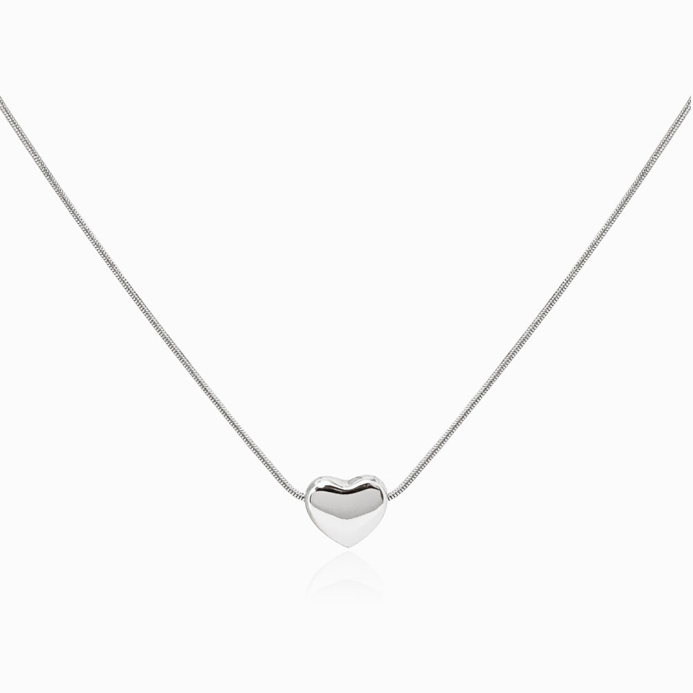 Colar com Coração CL1763 - Aço Inox Prateado