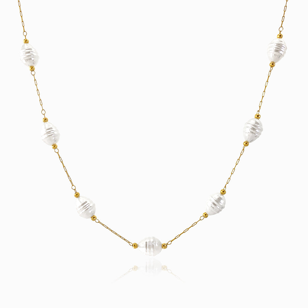 Colar com Pérolas Barrocas CL1928 - Aço Inox