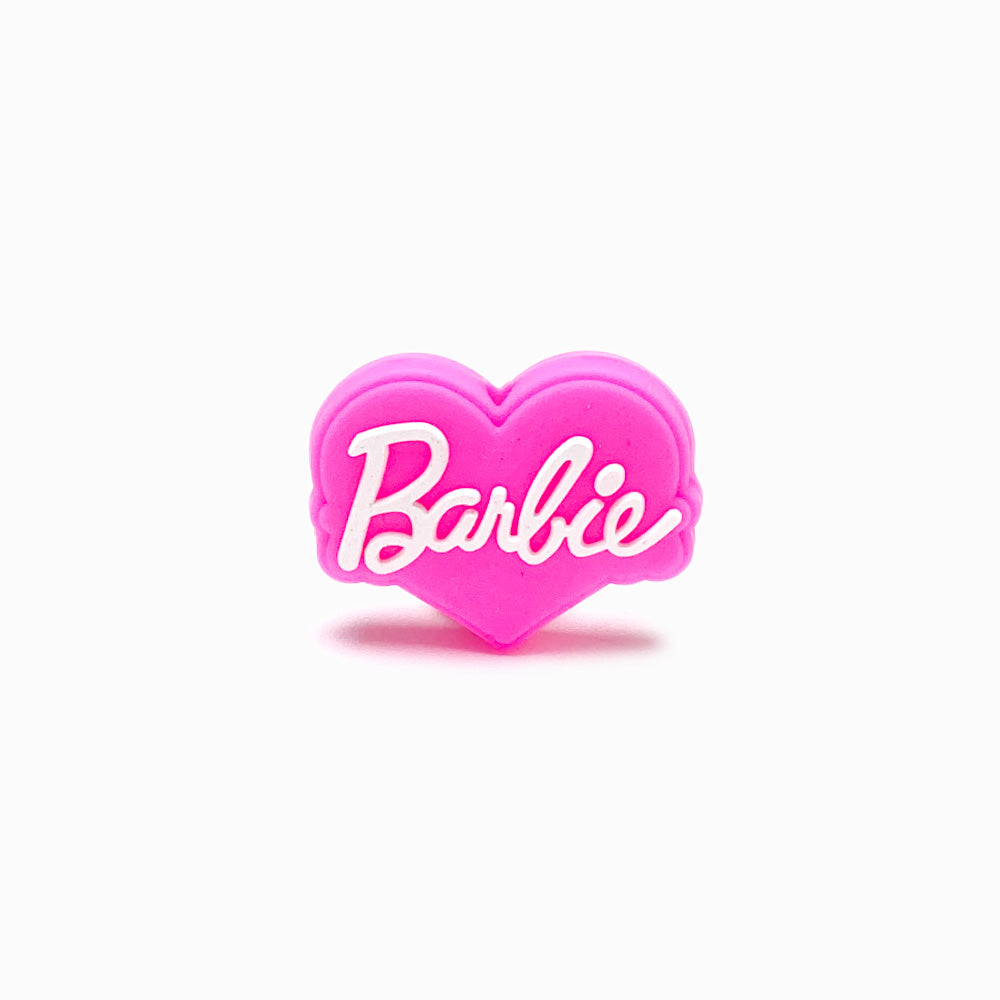 Contas de Silicone Barbie Coração 31x25mm