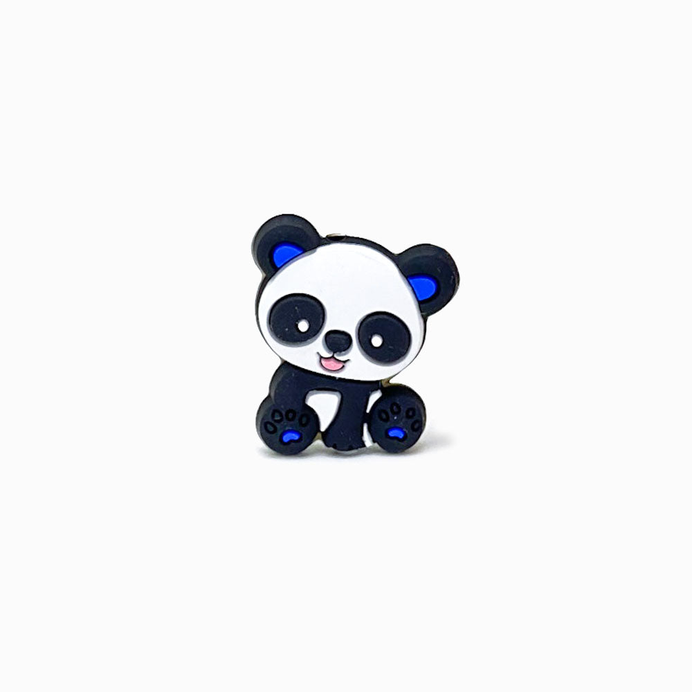 Contas de Silicone Panda Azul 26x25mm