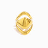 Anel Geométrico Ajustável JZ1418 - Aço Inox Dourado