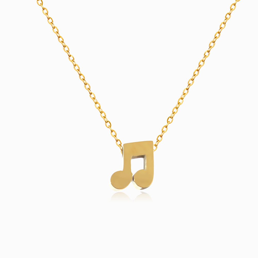 Colar Nota Musical CL1782 - Aço Inox Dourado