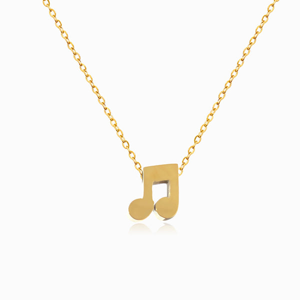 Colar Nota Musical CL1782 - Aço Inox Dourado