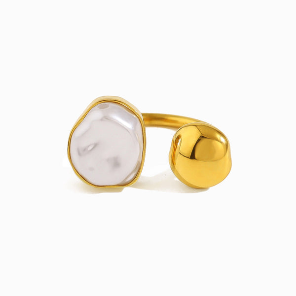 Anel com Pérola 17.5mm JZ1430 - Aço Inox