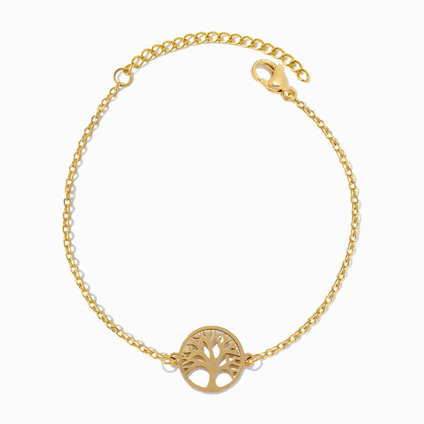 Pulseira Árvore da Vida SL2332 - Aço Inox Dourado