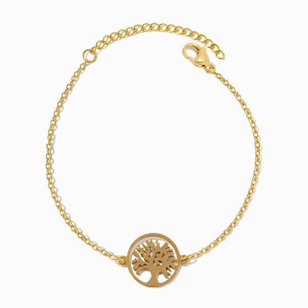 Pulseira Árvore da Vida SL2333 - Aço Inox Dourado