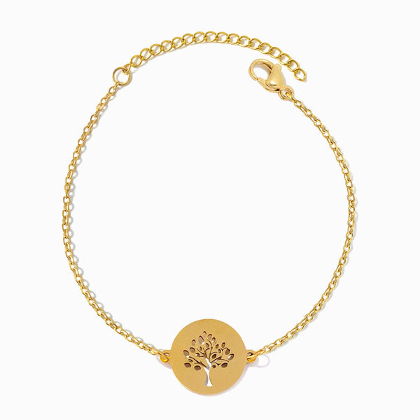Pulseira Árvore da Vida SL2336 - Aço Inox Dourado