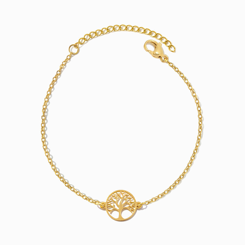 Pulseira Árvore da Vida SL2368 - Aço Inox Dourado