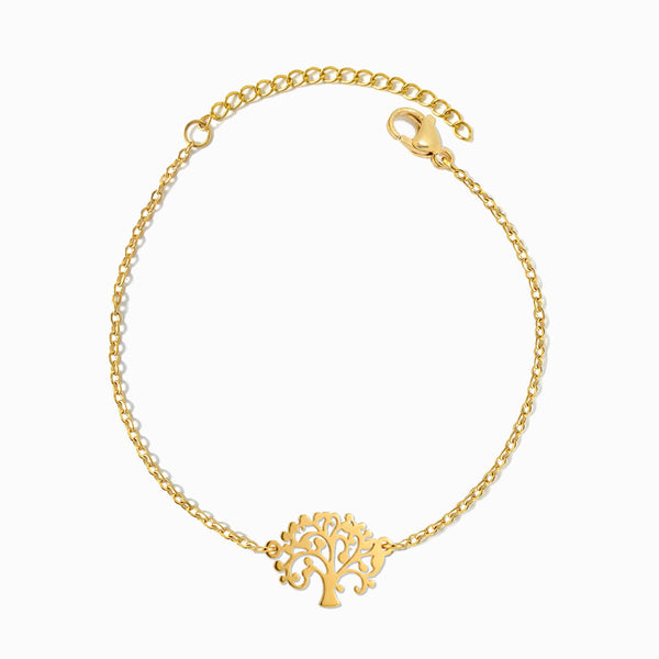 Pulseira Árvore da Vida SL2369 - Aço Inox Dourado