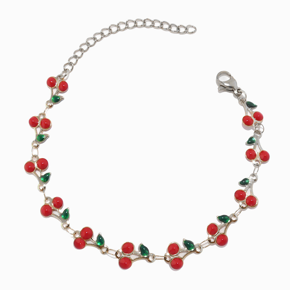 Pulseira Cerejas em Aço Inoxidável