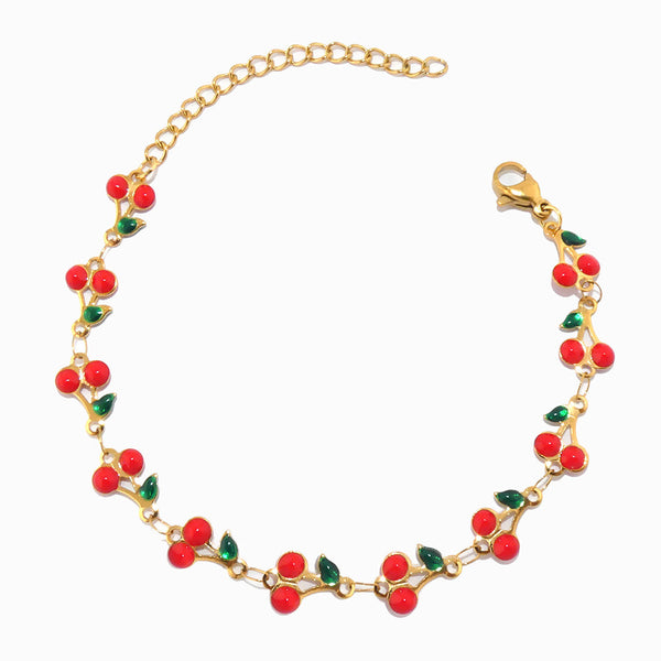 Pulseira Cerejas SL8013 - Aço Inox