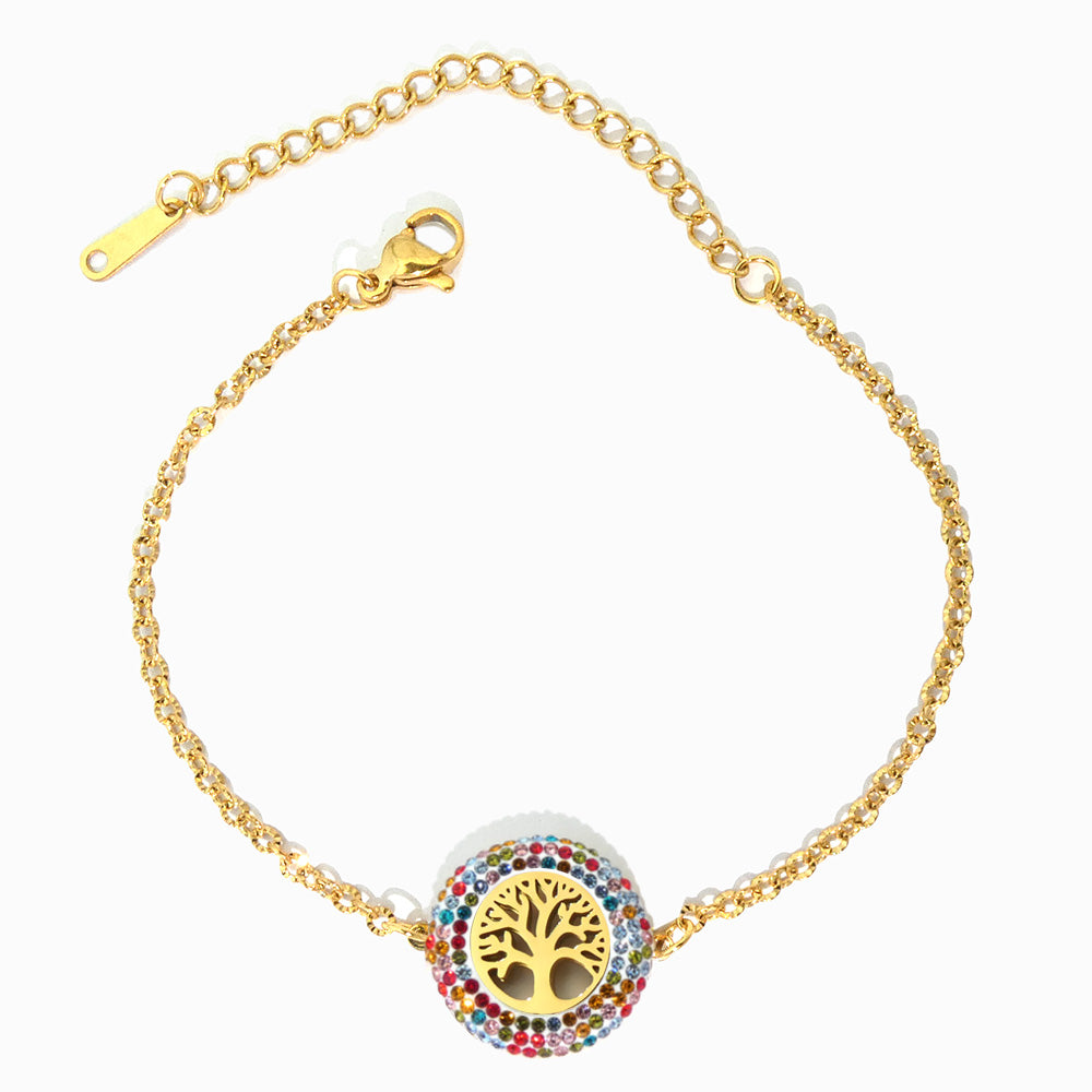 Pulseira com Árvore da Vida SL3106 - Aço Inox