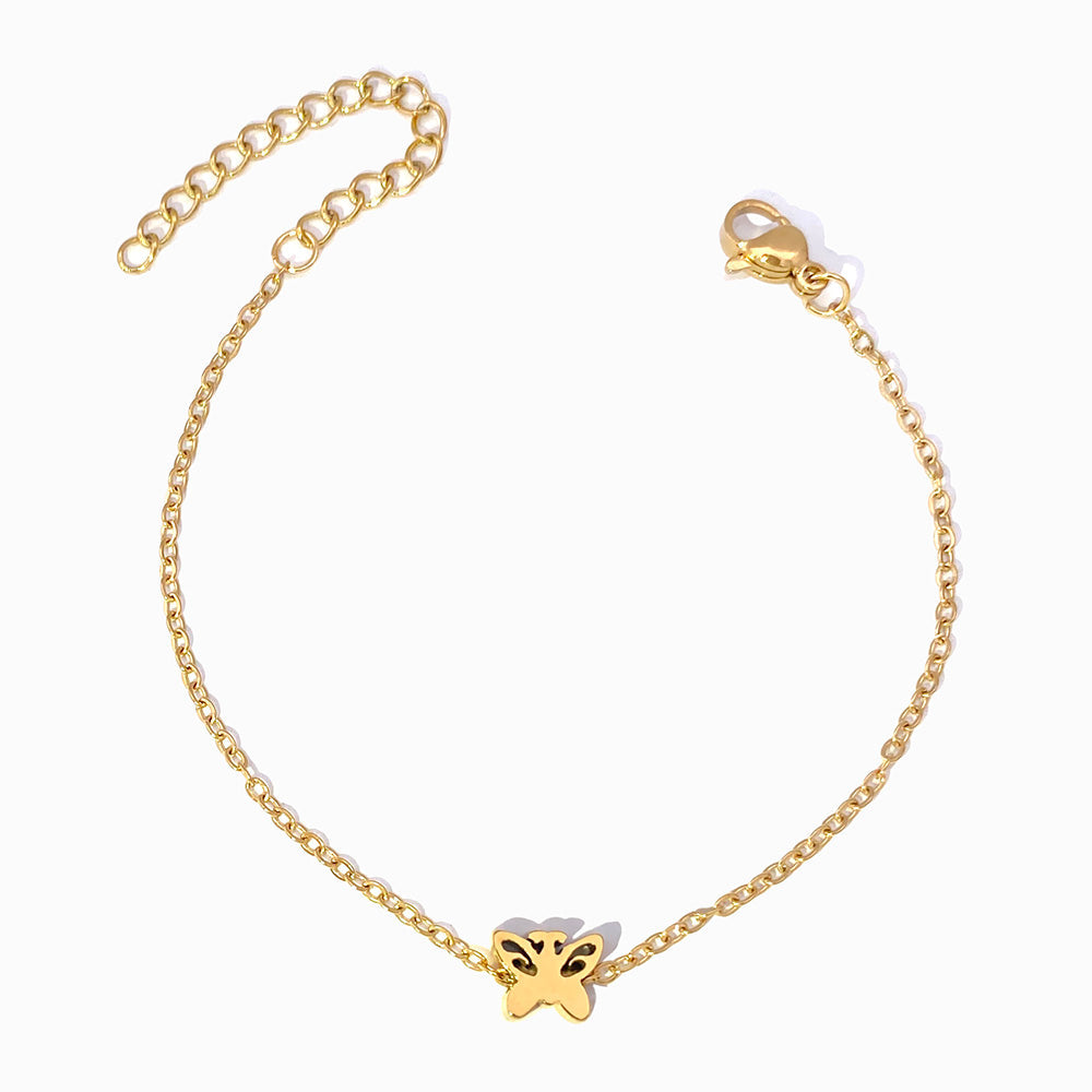 Pulseira com Borboleta SL2248 - Aço Inox  Dourado