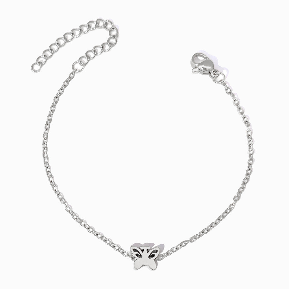 Pulseira com Borboleta SL2248 - Aço Inox Prateado