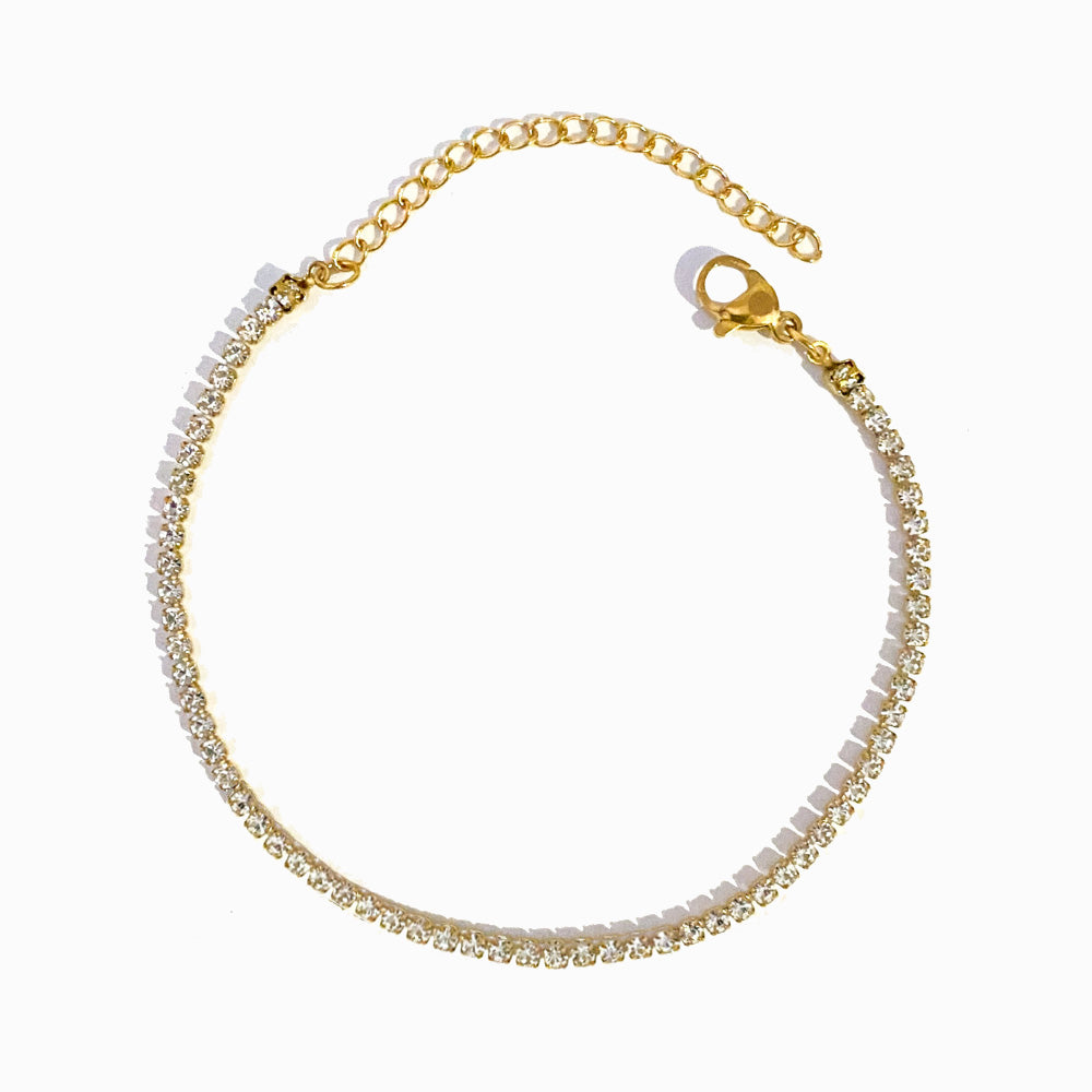 Pulseira com Brilhantes - Aço Inox