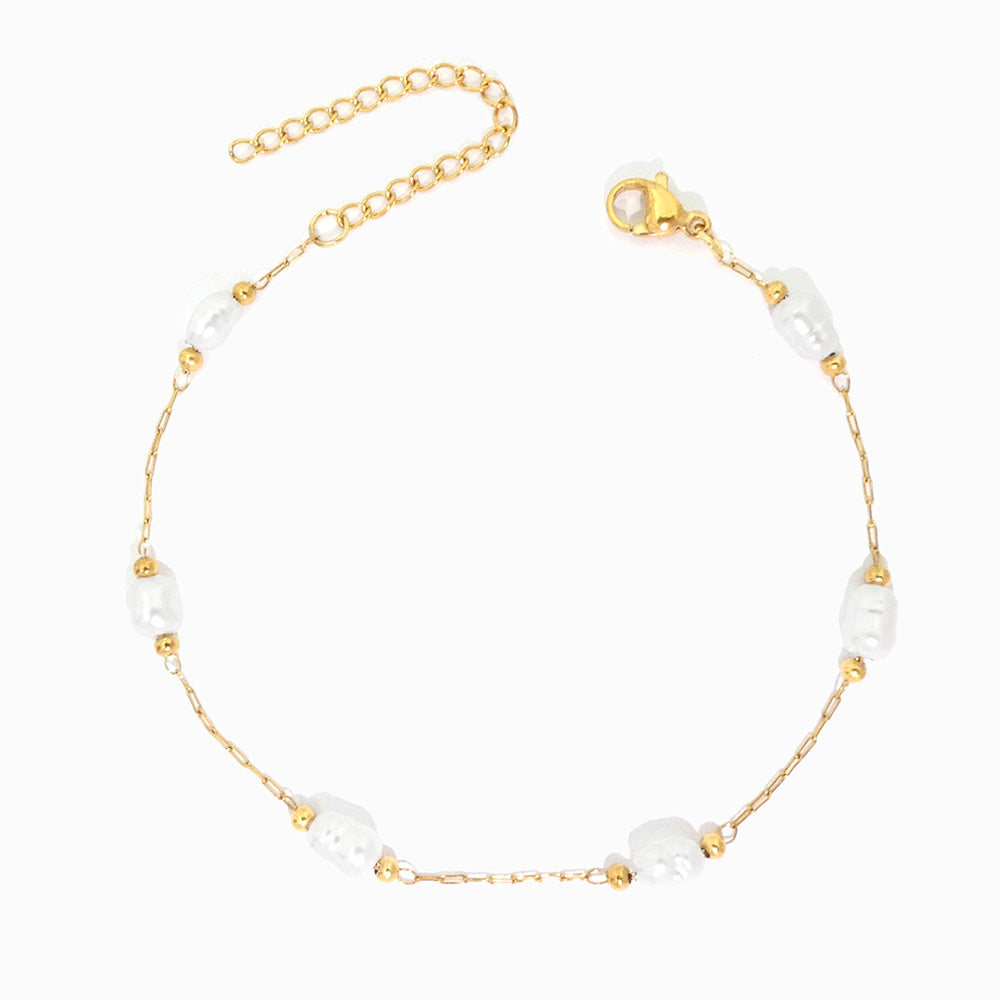 Pulseira com Pérolas Barrocas SL2242 - Aço Inox