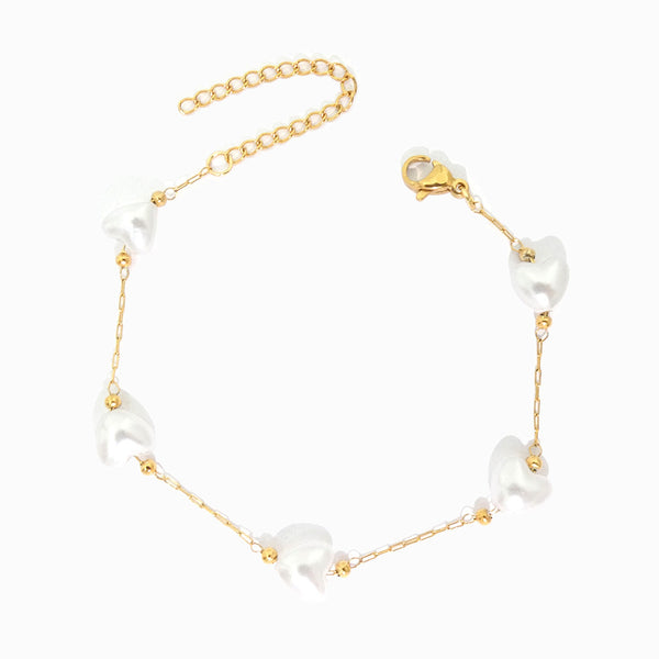 Pulseira com Pérolas SL2240 - Aço Inox