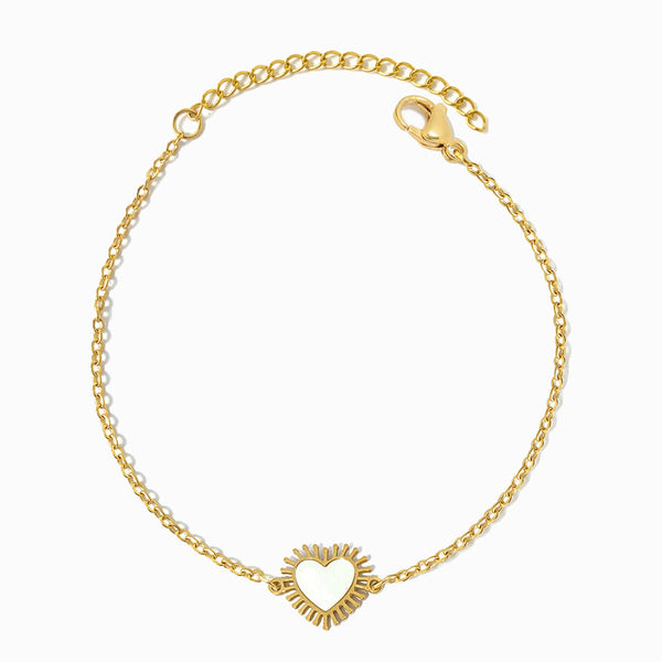 Pulseira com Coração SL2250 - Aço Inox Dourado