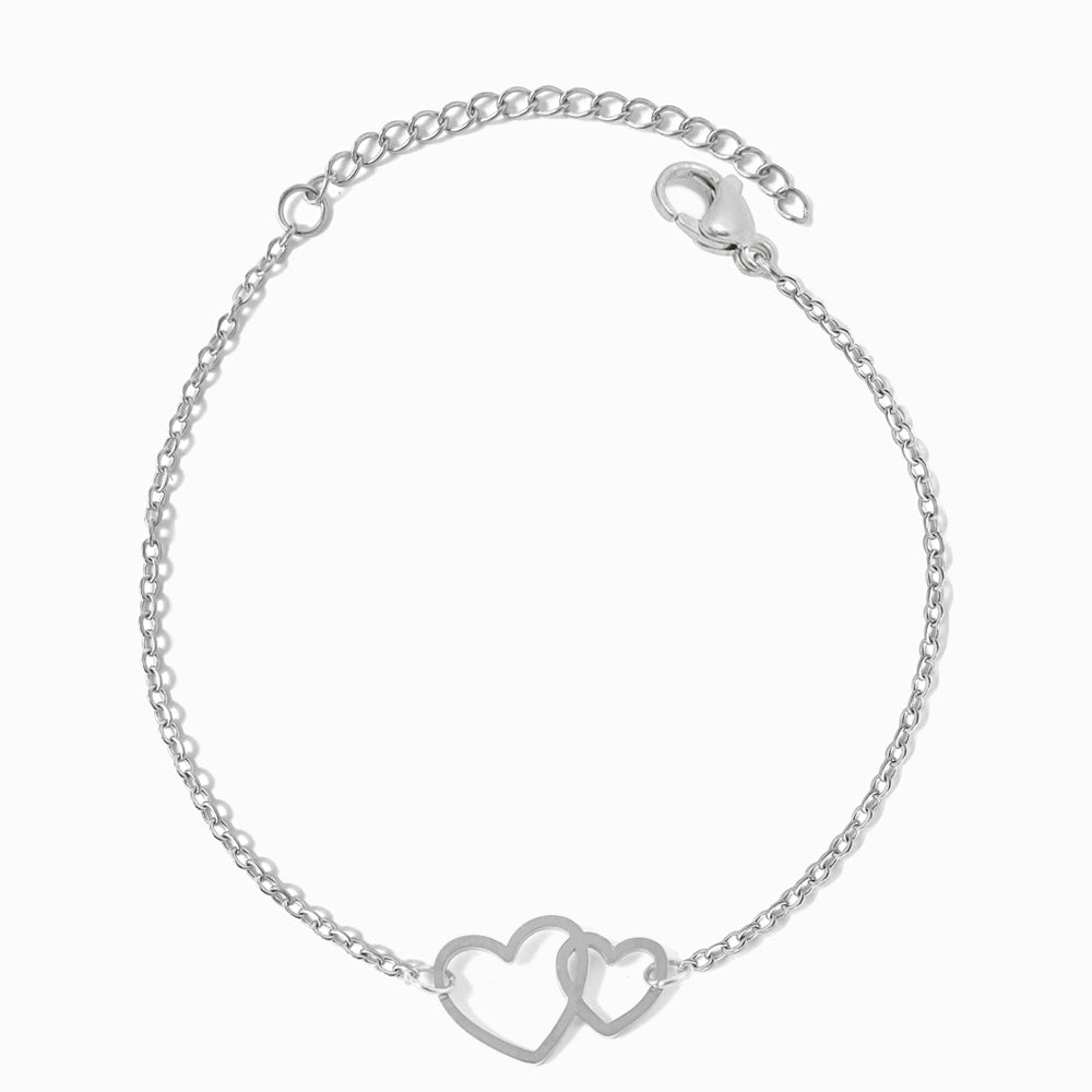 Pulseira com Corações SL2193 - Aço Inox Prateado