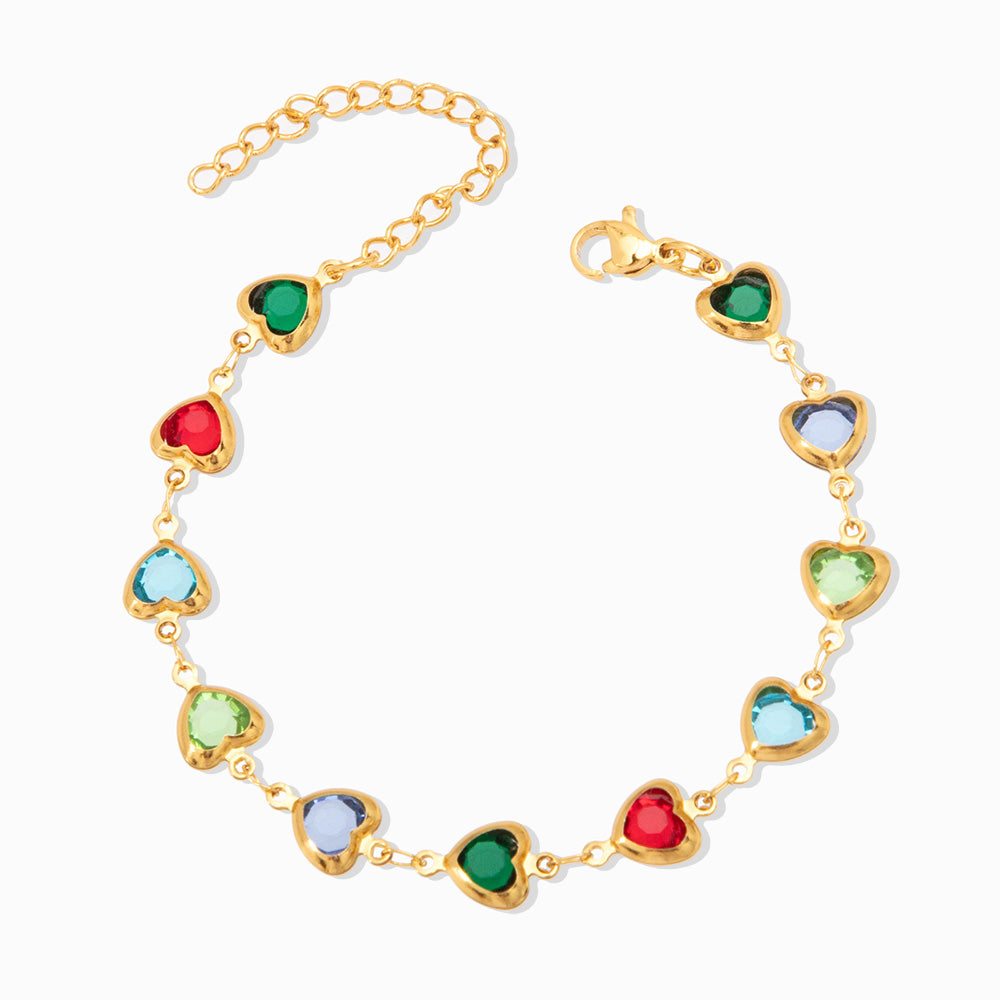 Pulseira com Corações SL2256 - Aço Inox