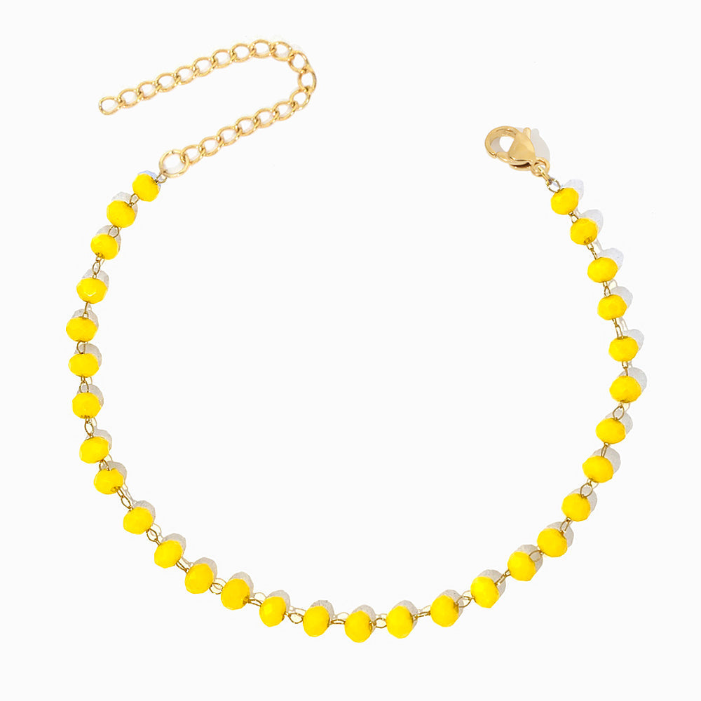 Pulseira com Cristal Amarelo SL2271 - Aço Inox