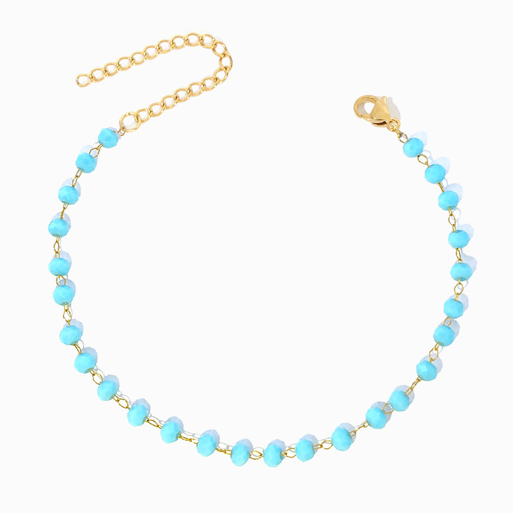 Pulseira com Cristal Azul SL2272 - Aço Inox