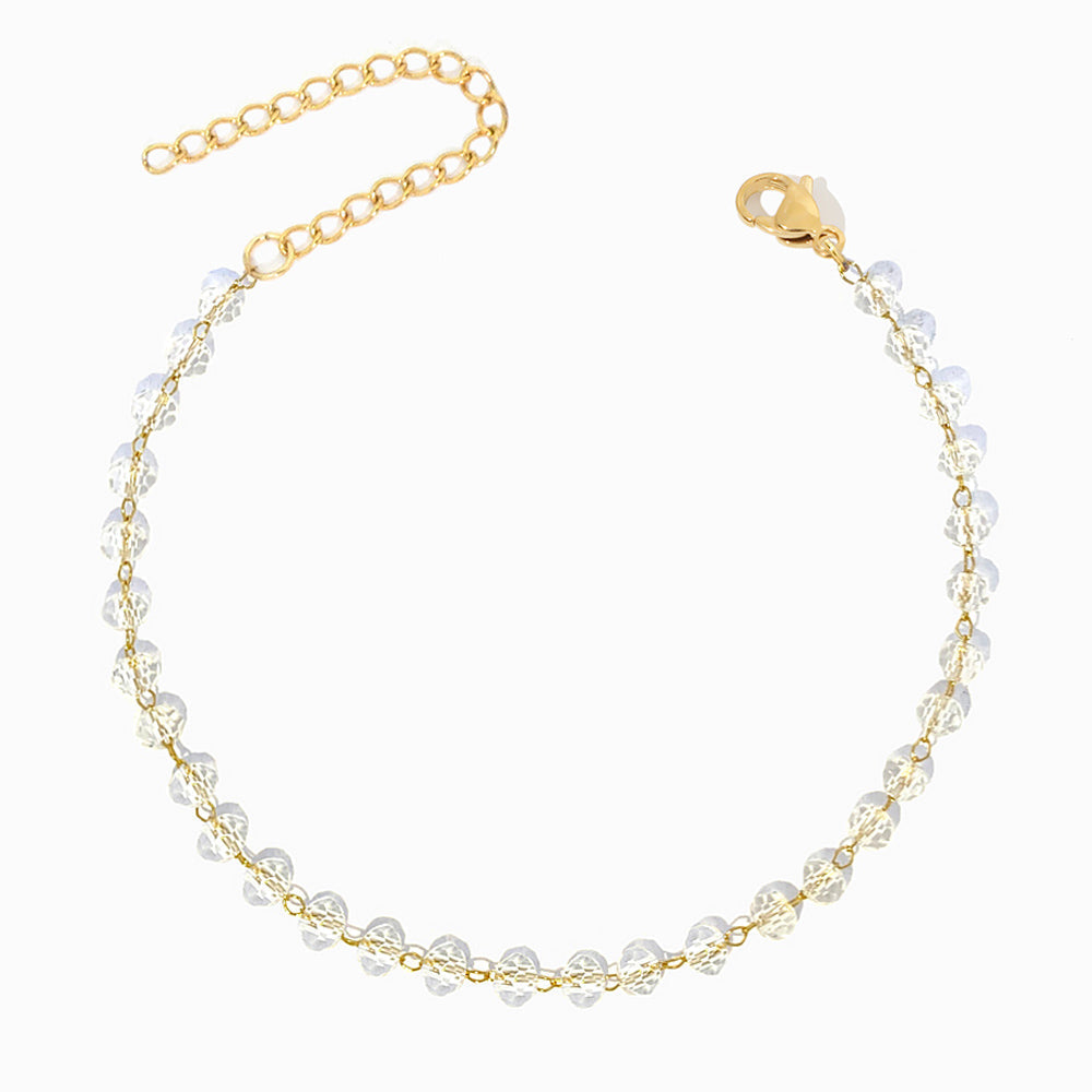 Pulseira com Cristal Transparente SL2261 - Aço Inox