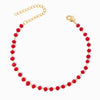 Pulseira de Pé com Cristal Vermelho SL2285 - Aço Inox