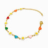 Pulseira Colorida com Margaridas SL2163 - Aço Inox