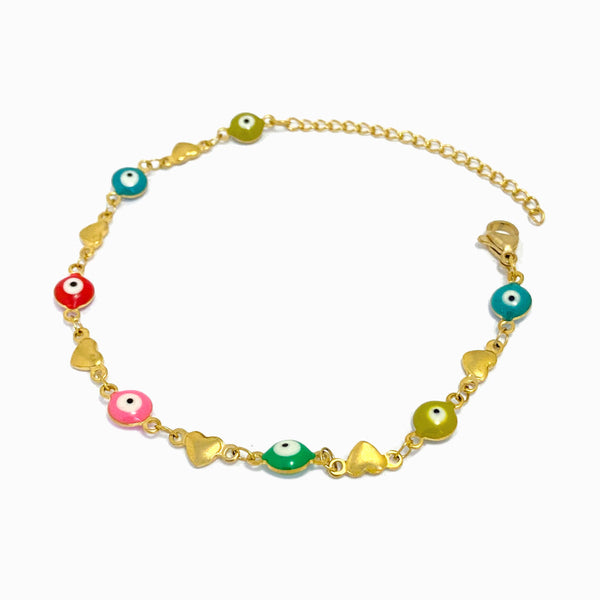 Pulseira com Olho Turco SL2165 - Aço Inox