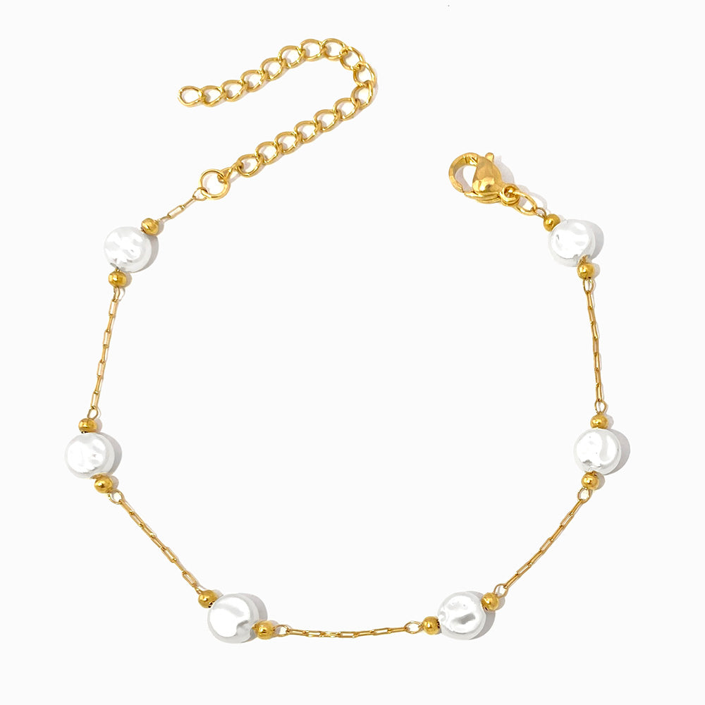 Pulseira com Pérolas Barrocas SL2303 - Aço Inox