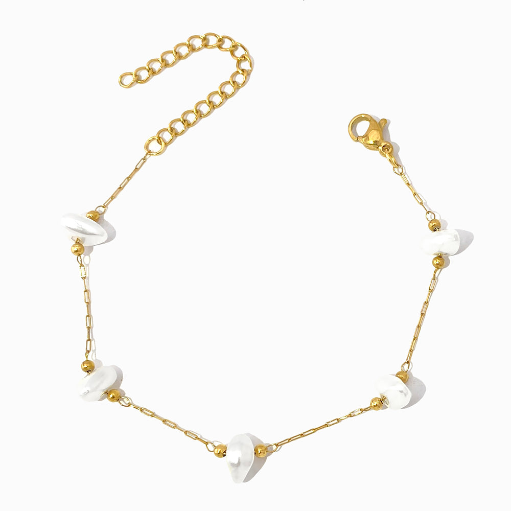 Pulseira com Pérolas Barrocas SL2305 - Aço Inox