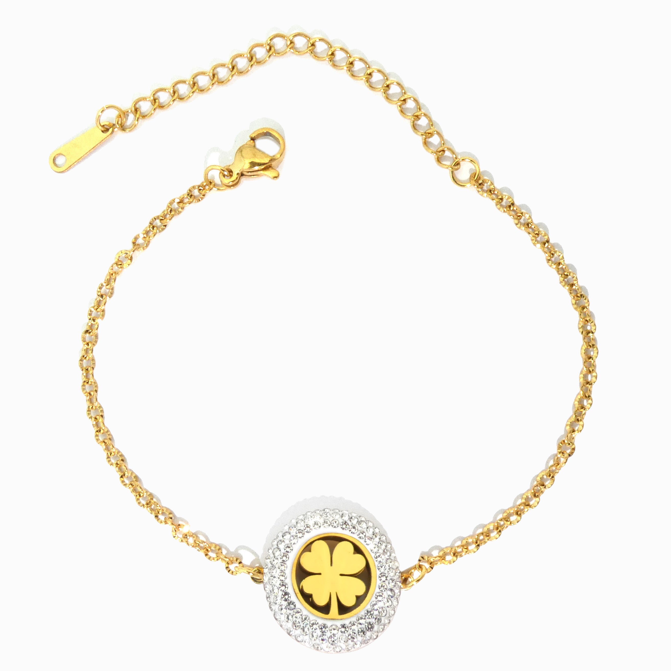 Pulseira com Trevo SL3103 - Aço Inox