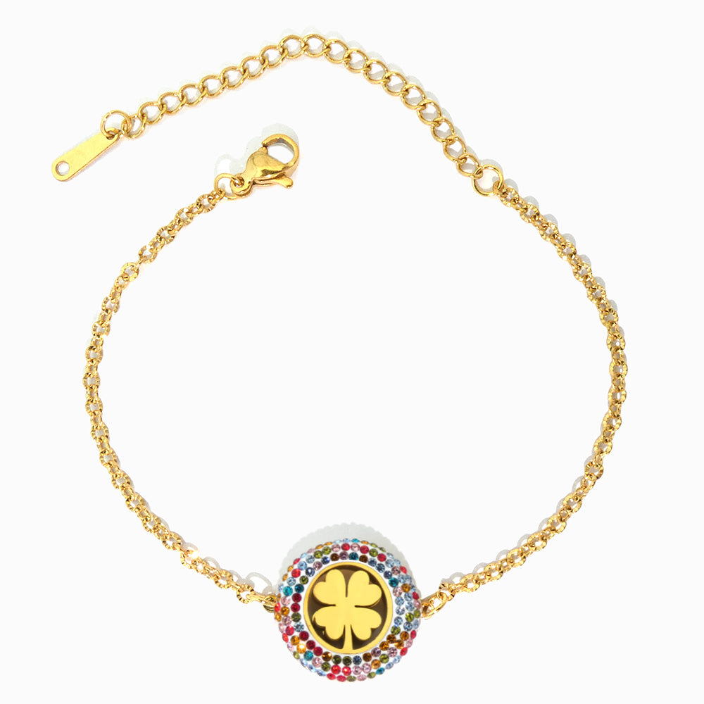 Pulseira com Trevo SL3104 - Aço Inox