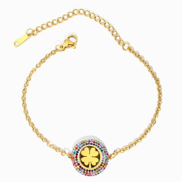 Pulseira com Trevo SL3104 - Aço Inox