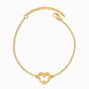 Pulseira Coração com Recorte de Borboleta SL2321 - Aço Inox Dourado