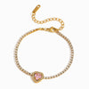 Pulseira Coração Rosa SL2381 - Aço Inox